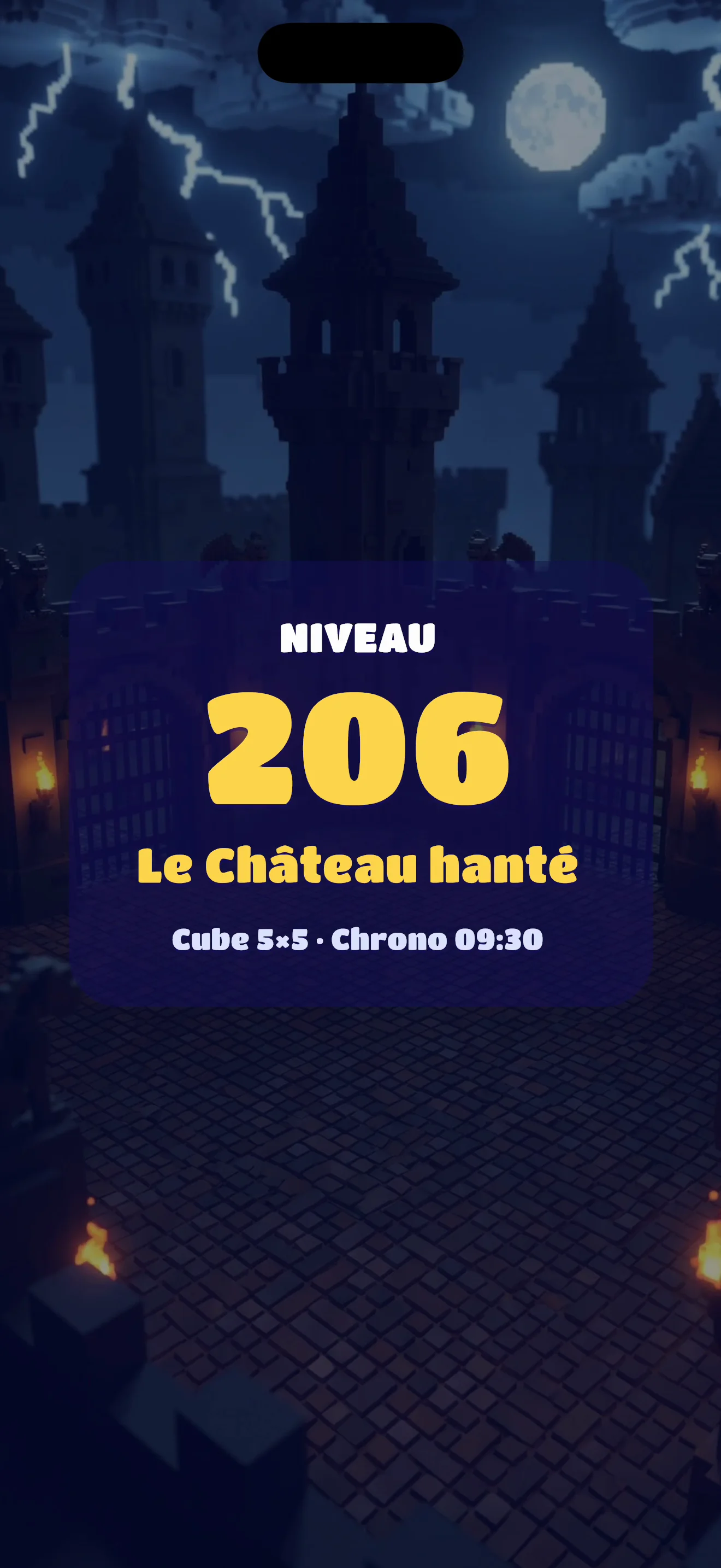 Niveau 206, le Château hanté : cube 5×5 et chrono