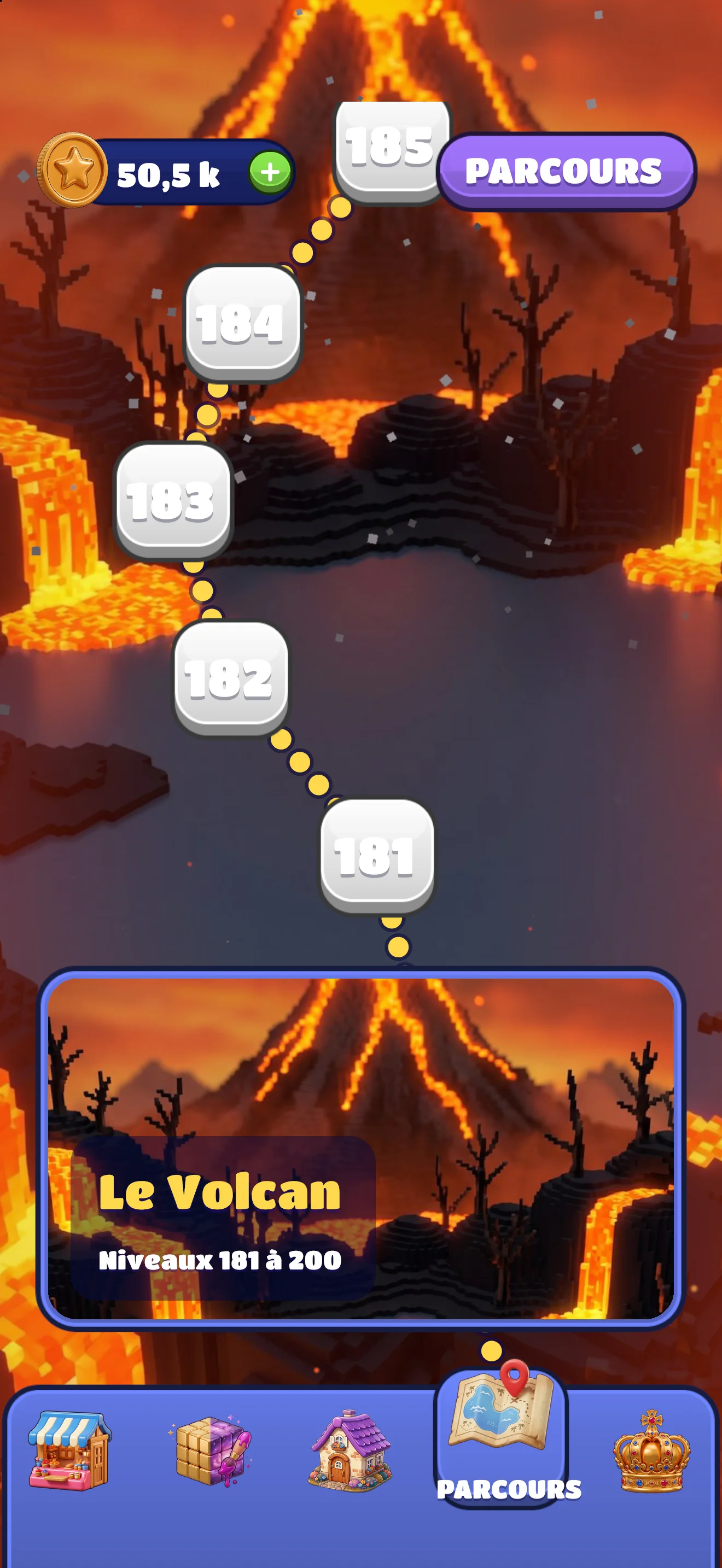 Le Volcan, niveaux 181 à 200
